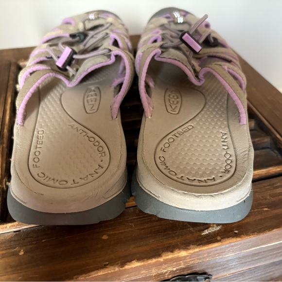 KEEN Women's Sandals Whisper 5127-BRRG Grey/Purple Suede Hiking Bungee Shoes 8.5 - Picture 5 of 9